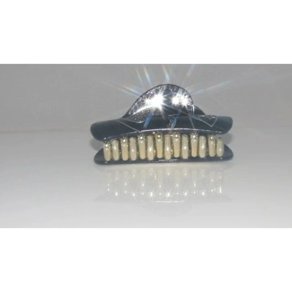 Black‎ Heart Rhinestone Claw Clip Women's Hair Accessory Sparkle Accent
